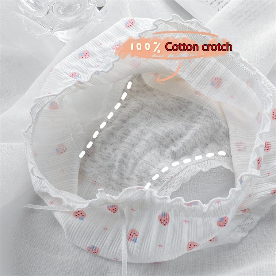 3PCS/Set Cotton Panties Women Underwear Panty Fashion Thread Bow Briefs Lovely Girl Seamless Underpants Female Lingerie Selling