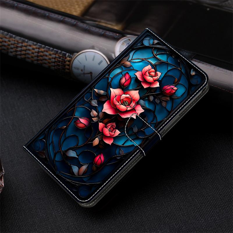 SE 2025 i17e/17Pro Relief Flower Phone Case for iPhone 17 Pro Max iPhone16 15 14 Pro Plus Fundas Wallet Leather Cover Phone Case