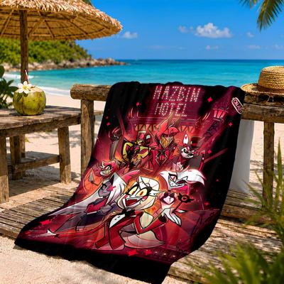 Cityscape Hazbin Nightmares Beach Towel Microfiber Beach Towel, Lightweight and Quick-Dry, for Summer Travel, Swimming Pool Fan Birthday Gift