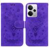 For Realme 14 5G Case PU Leather Wallet Phone Cover Butterfly Flower Imprint