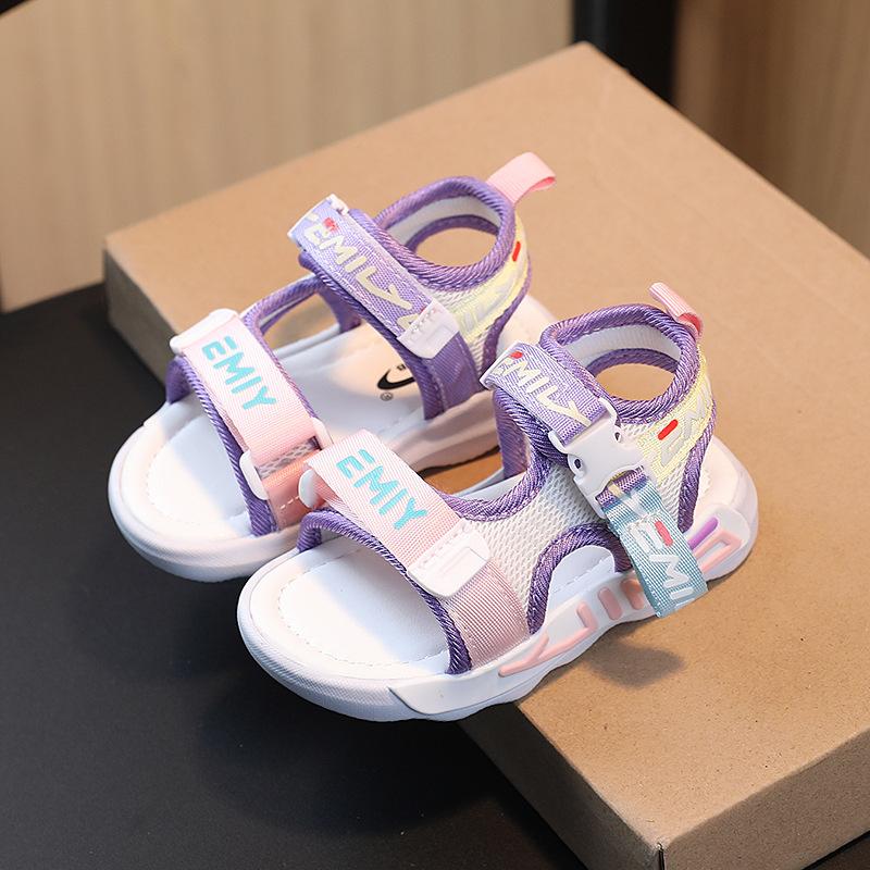 

Летняя детская обувь для мальчиков, пляжная обувь на мягкой подошве, мужские детские сандалии Baotou с защитой от ударов, летние сандалии Princepard 30 розовый