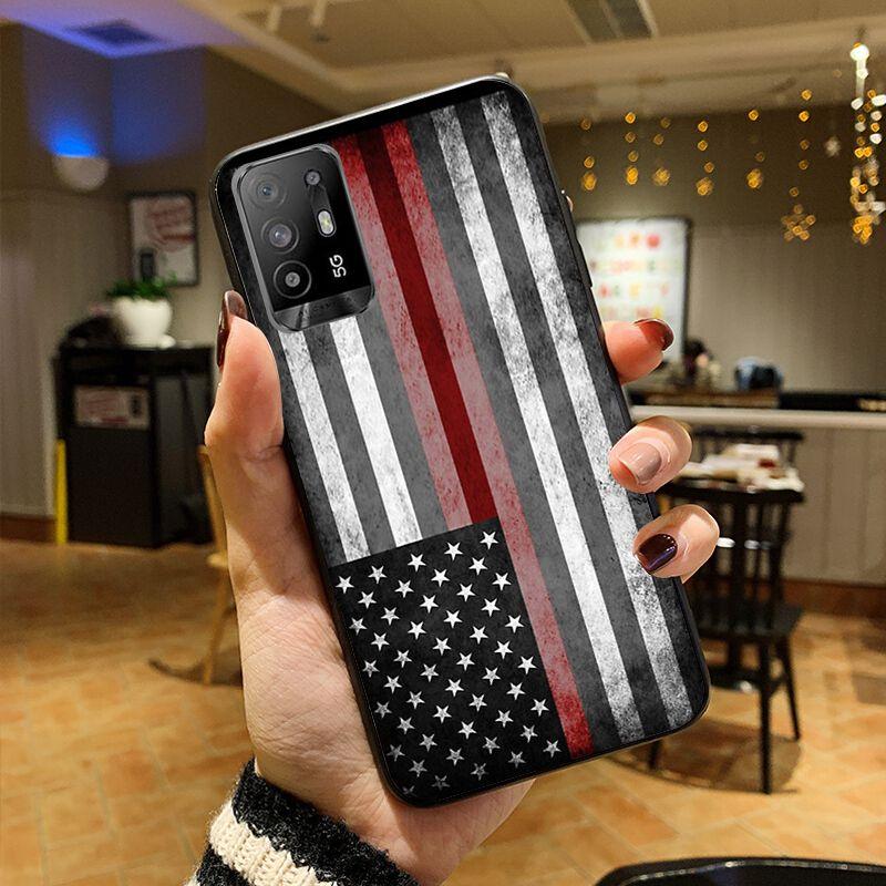 Custodia bandiera americana cover per telefono per OPPO A74 A94 5G A3S A5 A5S A9 A12 A15 A15S A52 A53 A53S A72 A73 2020 A91 5G custodie coque