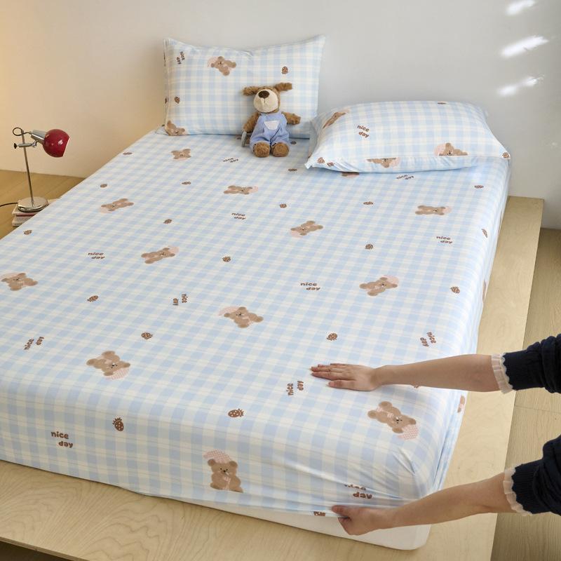 Cartoon Printed Mattress Summer Student Dormitory Bedspread Mattress All-Inclusive Protective Cover Sheet Cover Non-Slip Bedding