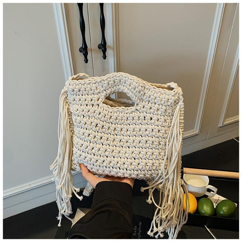 Sommer Mode Handtasche Tasche Damen neue einfache gestrickte Fransen kleine quadratische Tasche High-End Umhängetasche