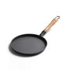 ZISIZ Cast Iron Frying Pan with Wooden Handle