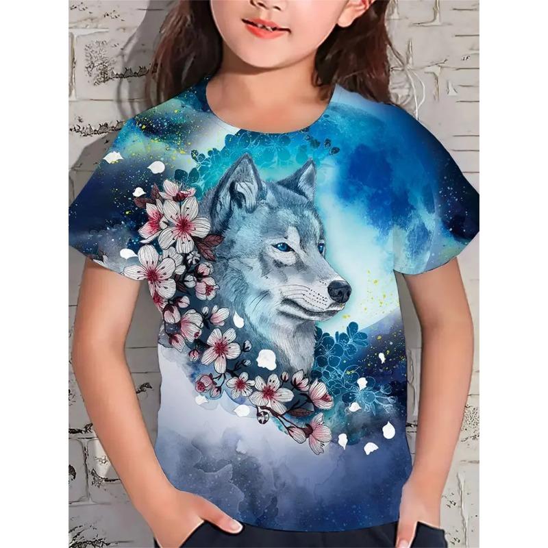 New Funny Animal 3d Print Girls' T-Shirts Party Short Sleeved Tops Tee 2025 Casual T-Shirts