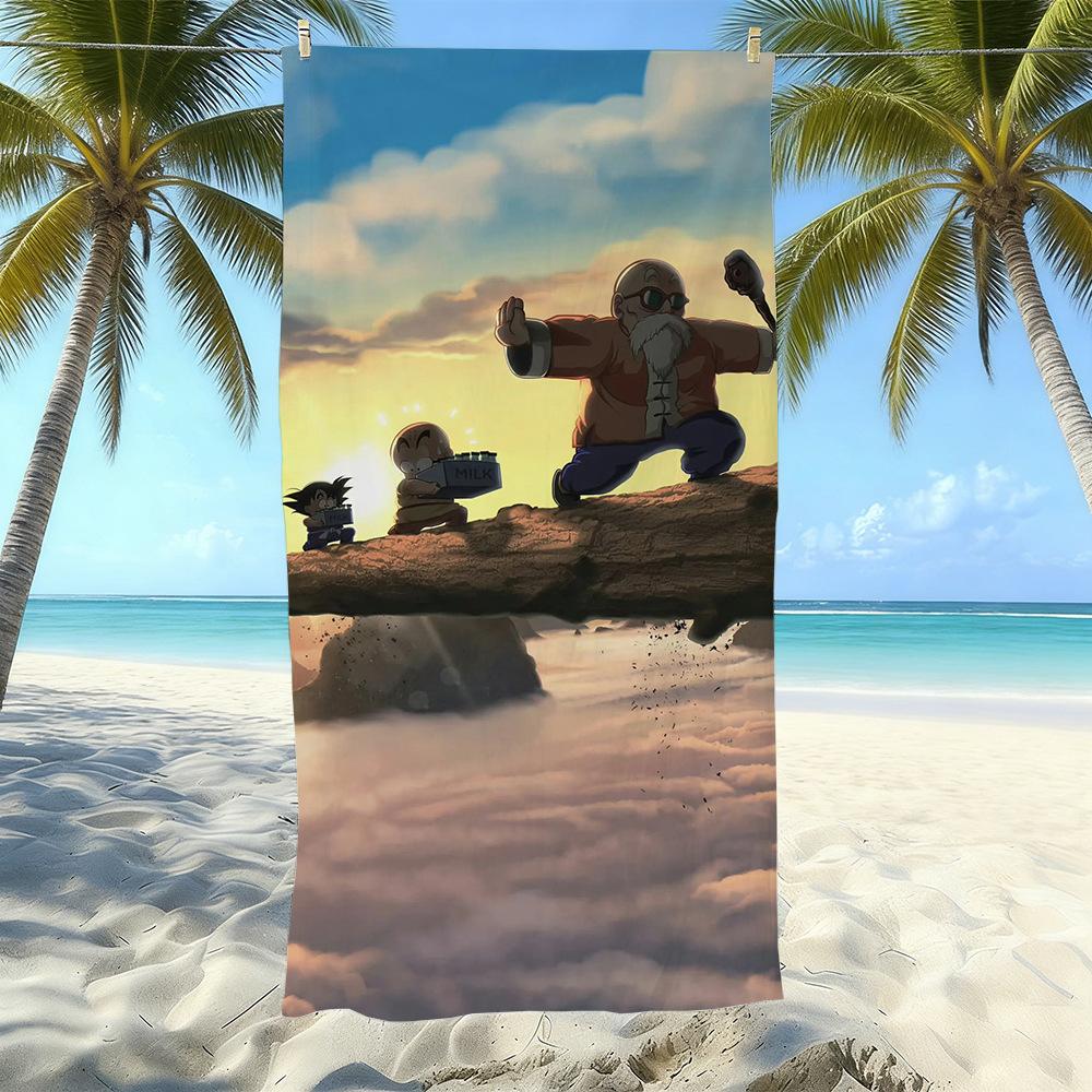 Animation Beach Towels Thickened Microfiber Quick-Drying Bath Towels Outdoor Travel Towels Can Be