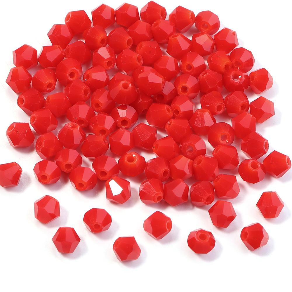 200pcs/lot 4mm Colorful Glass Crystal Beads Bicone Beads Loose Spacer Beads For Jewelry Making DIY Bracelet Necklace Accessories