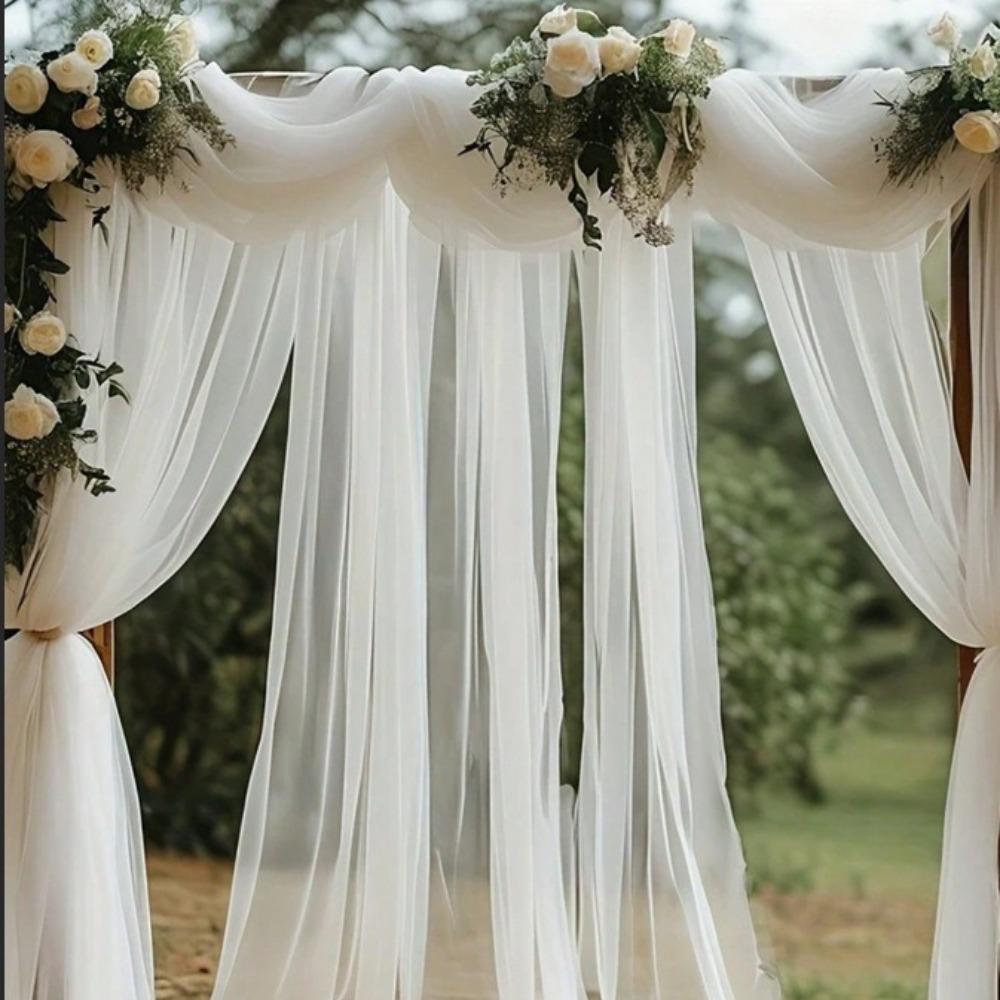 White Pink Wedding Tulle Arch Elegant Backdrop Fabric Arch Draping Fabric Birthday Party