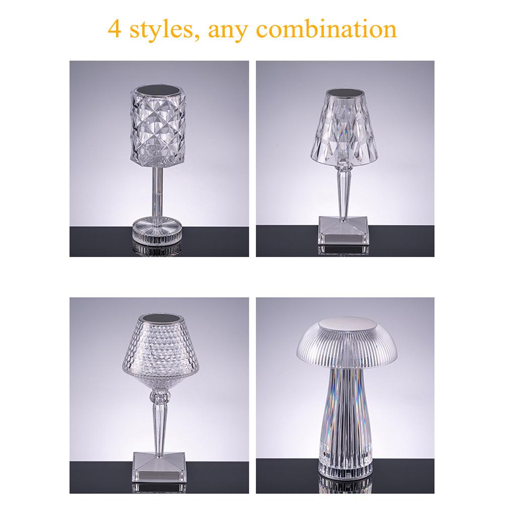 Crystal Table Lamp With Remote Control Led Night Light Luxurious Bedside Atmosphere Lamp USB Desk Lamp Candlelight Dinner Decor
