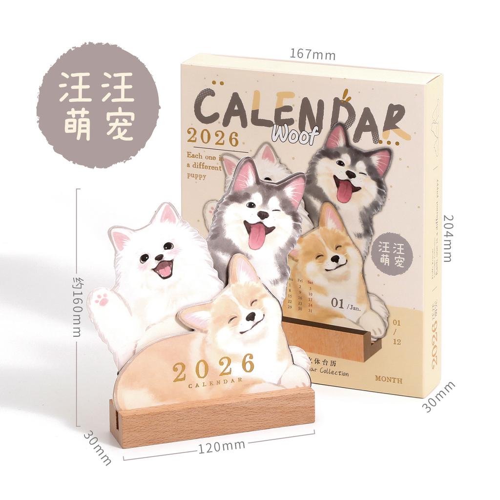 Animal Calendar Organizer Multi-Functional Cat Desk Calendar Cute Desk Agenda Double-Sided Pet Yearly Scheduler For Gift For