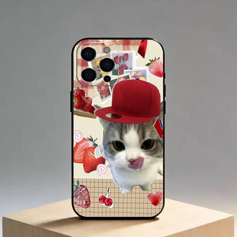 

Funny Cute Cat Phone Case For iPhone 17, 16,15,14,13,12,11 Plus,Pro Max, Others Soft Black Cover iPhone11PROMAX