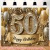 1pc, 2Dflat, Luxurious Gold 50th Birthday Banner - Suitable for Home, Room & Party Decorations, Party Decor, wsj