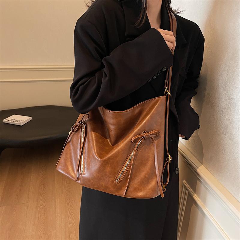 Multi-Function Backpack Soft Leather Women's Shoulder Bag Large Capacity Tote Bag Underarm Bag