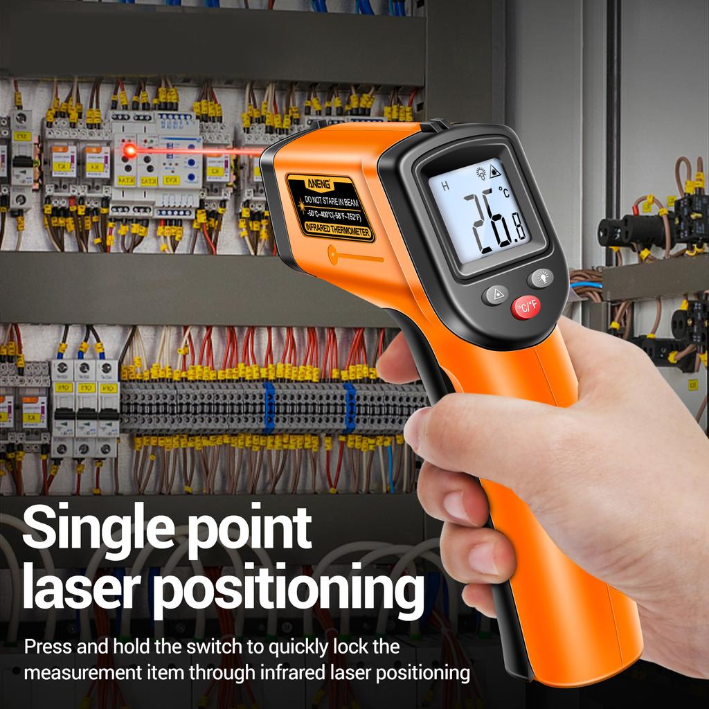 TH201 -50℃~400℃ /-58℉~752℉ Non-Contact Infrared Thermometer IR Laser Handheld Digital Temperature Tester Industrial Test