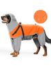 Reflective Waterproof Dog Raincoat with Hood Transparent Mask Full Coverage Pet Raincoat, Medium Large Dogs, with Traction Hole