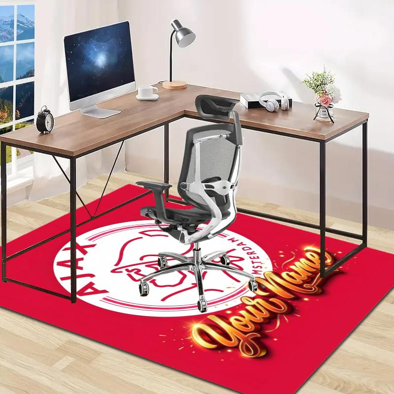 Ajax FC Design Area Rug Personalized Name- Non-Slip, Soft & Cozy Floor Mat for Living Room, Office - Indoor/Outdoor Carpet