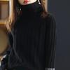 Women Warm Thick Soft Pullover Sweater Turtleneck Long Sleeve Knitted Color Block Patchwork Lady Winter Autumn Neck Protection