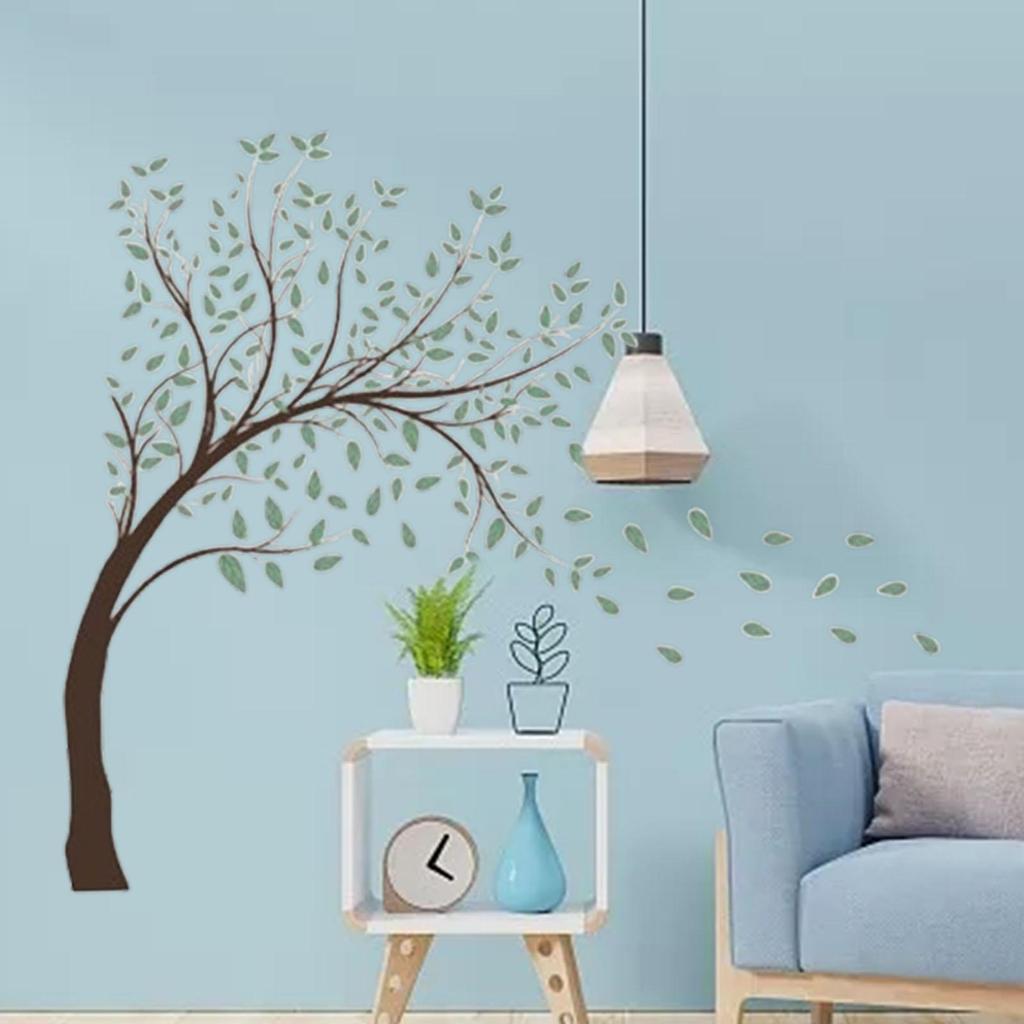 Tree Wall Decals Self Adhesive Removable PVC Wall Art Decor for Living Room Bedroom Sofa TV Background Classroom Home Decoration