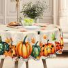 1 Halloween Tablecloth, Pumpkin Twine Halloween Round Tablecloth, Pumpkin Spider Web Spider Bat Pattern