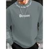 The new men's round-neck hoodie for Spring and Autumn features a casual and comfortable 3D letter print on the street