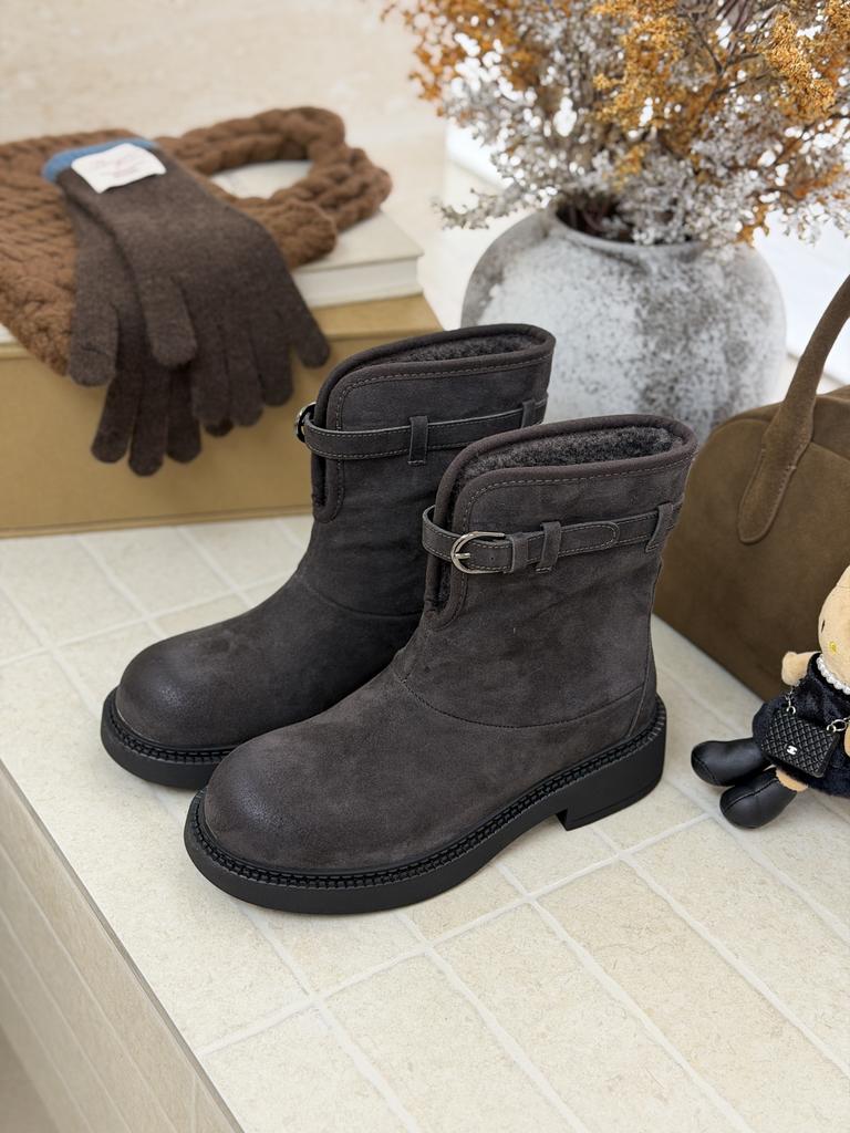 Leather Thick-soled Martin Boots Women's New Winter Fashion Versatile Lightweight Soft-soled Casual Velvet Short Boots