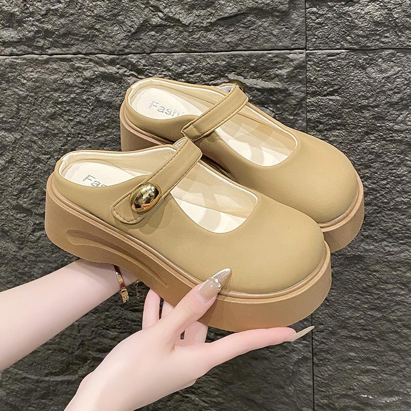 Mary Jane slippers women's summer 2025 new models with skirts women's shoes muffin platform slippers