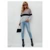 Leopard Print Patchwork Long Sleeved Top Women's V-neck Pullover Casual Hoodie Loose Simple Commut Bottoming Shirt Autumn