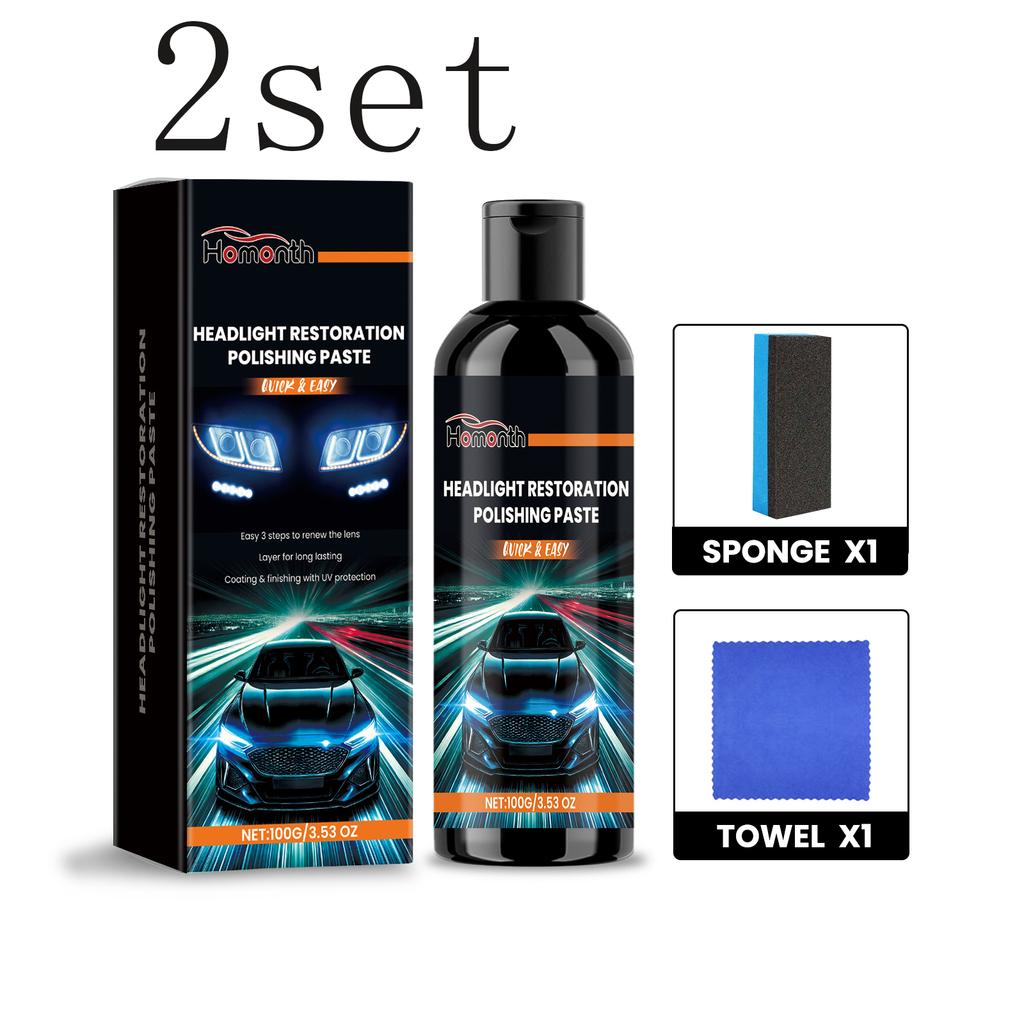 Car Headlight Repair Paste - For Automotive Lamp Dust Removal, Brightening, Cleaning, Polishing & Restoration