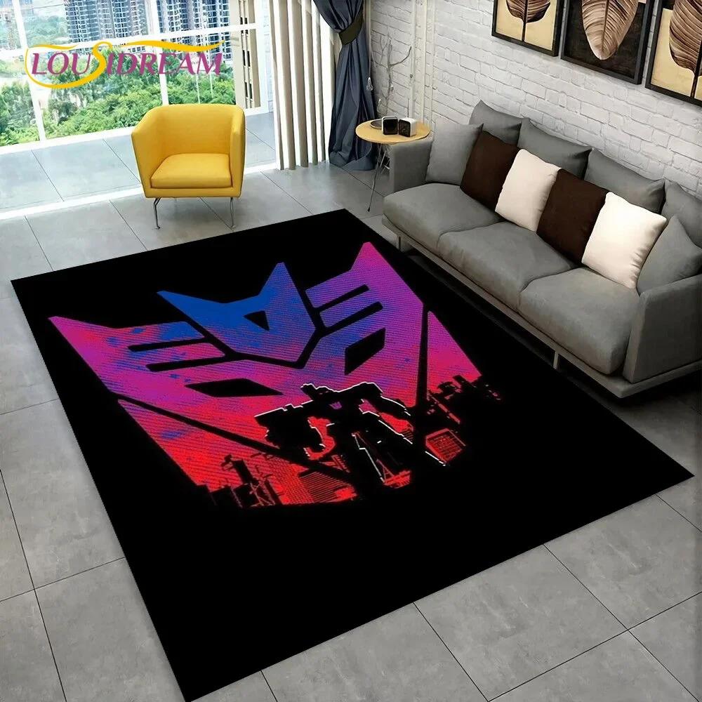 Cartoon T-Transformers Autobots 3D Carpet Rug for Bedroom Living Room Home Sofa Decoration,Children Game Large Decor Floor Mat
