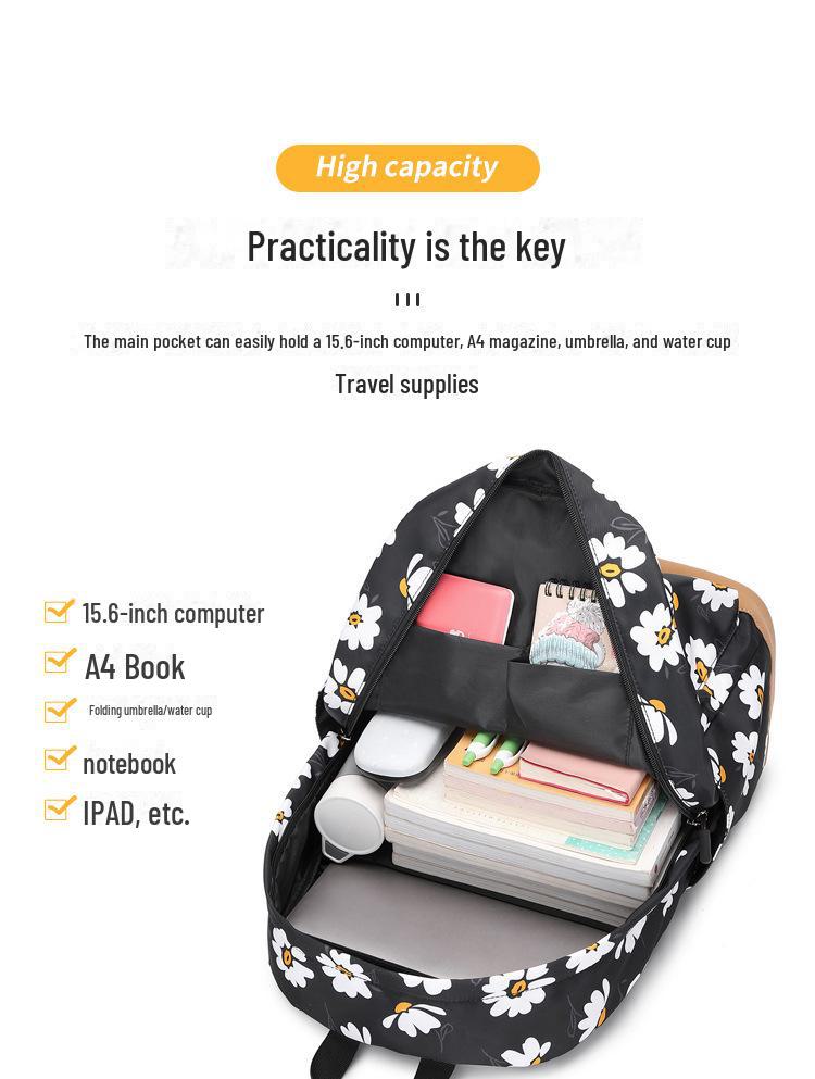 Stylowy Wodoodporny Zestaw Plecaka dla Studentów: Słodki nadruk, idealny do szkoły i na zewnątrz