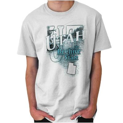Utah Fishing Lake Souvenir Travel UT Tourist Adult Short Sleeve Crewneck Tee