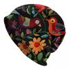 Custom Mexican Otomi Birds Flowers Beanie Cap Unisex Winter Warm Bonnet Femme Knitted Hats Cool Outdoor Skullies Beanies Caps