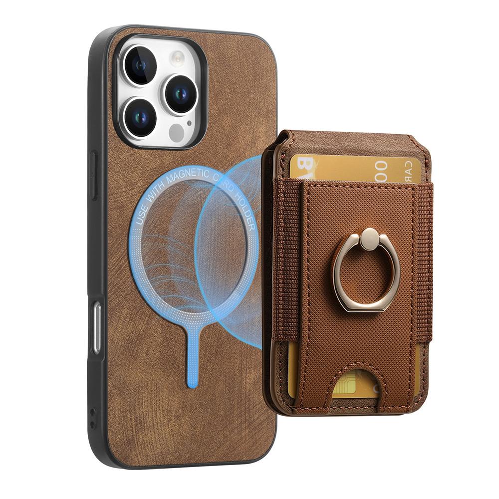 For iPhone 16 Pro Max 15 14 Plus 13 12 11 XR XS X 7 8 SE 2 3 Detachable Magnetic Wallet Case Ring Card Holder PU Leather Cover