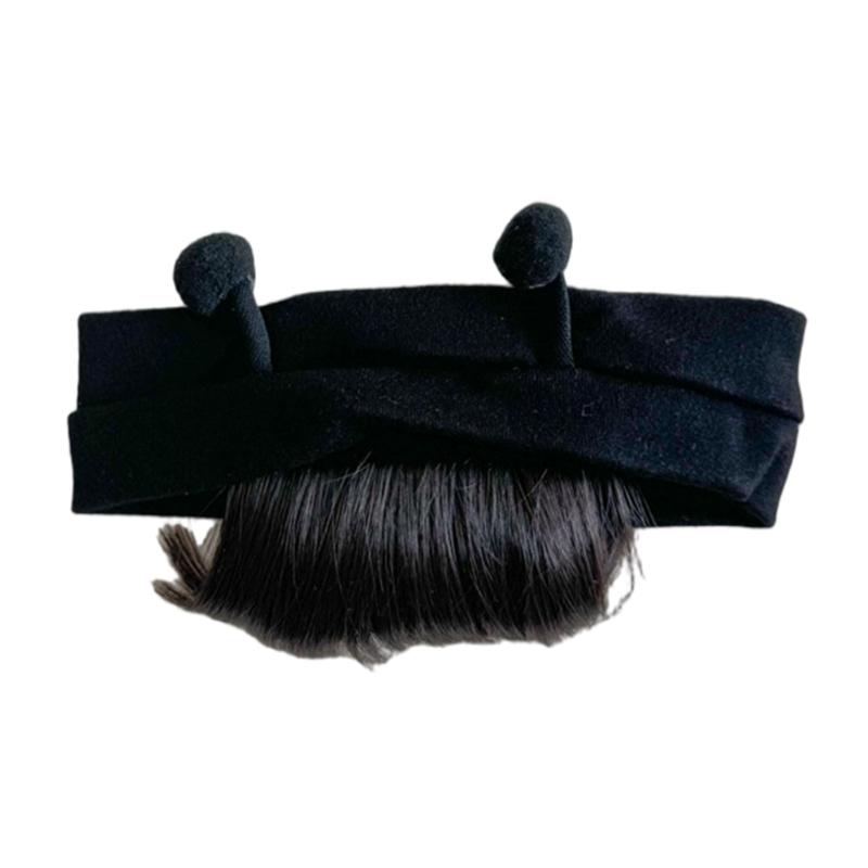

Newborns Hairpiece Headwear Baby Girls Cosplay Hairband with Lovely Antennae Decor Bangs Festival Hair Ornament чорний