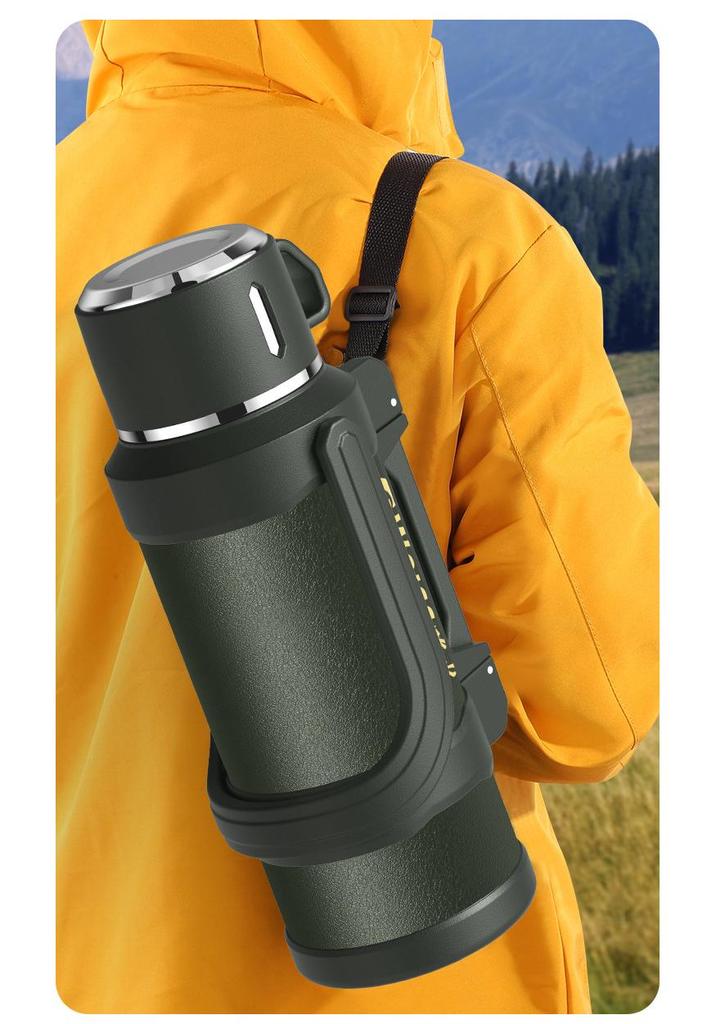 Large Capacity 304 Stainless Steel Insulated Travel Kettle with Tea Infuser for Outdoor and Construction Site Use