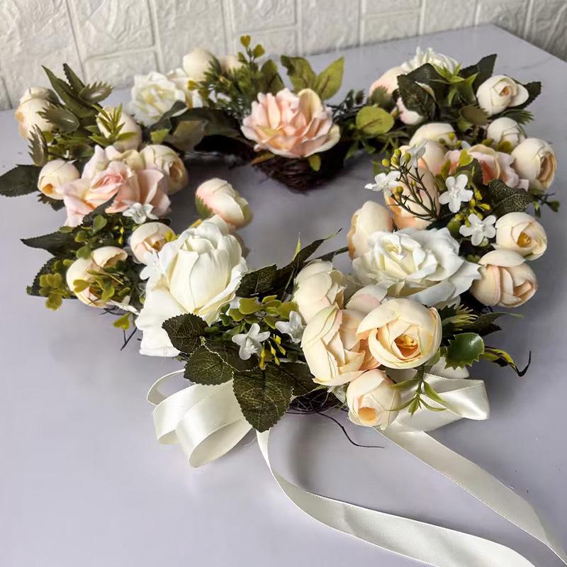 Heart-Shaped Valentine's Day Wreath - Wall & Door Decor for Wedding Celebrations