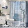 Premium Ocean View Shower Curtain Polyester Waterproof Beach Bathroom Decor Curtain Seascape Privacy Liner Modern Coastal Shower