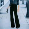 2025 Autumn/Winter Women's Gold Velvet Patchwork High-Waisted Flare Pants