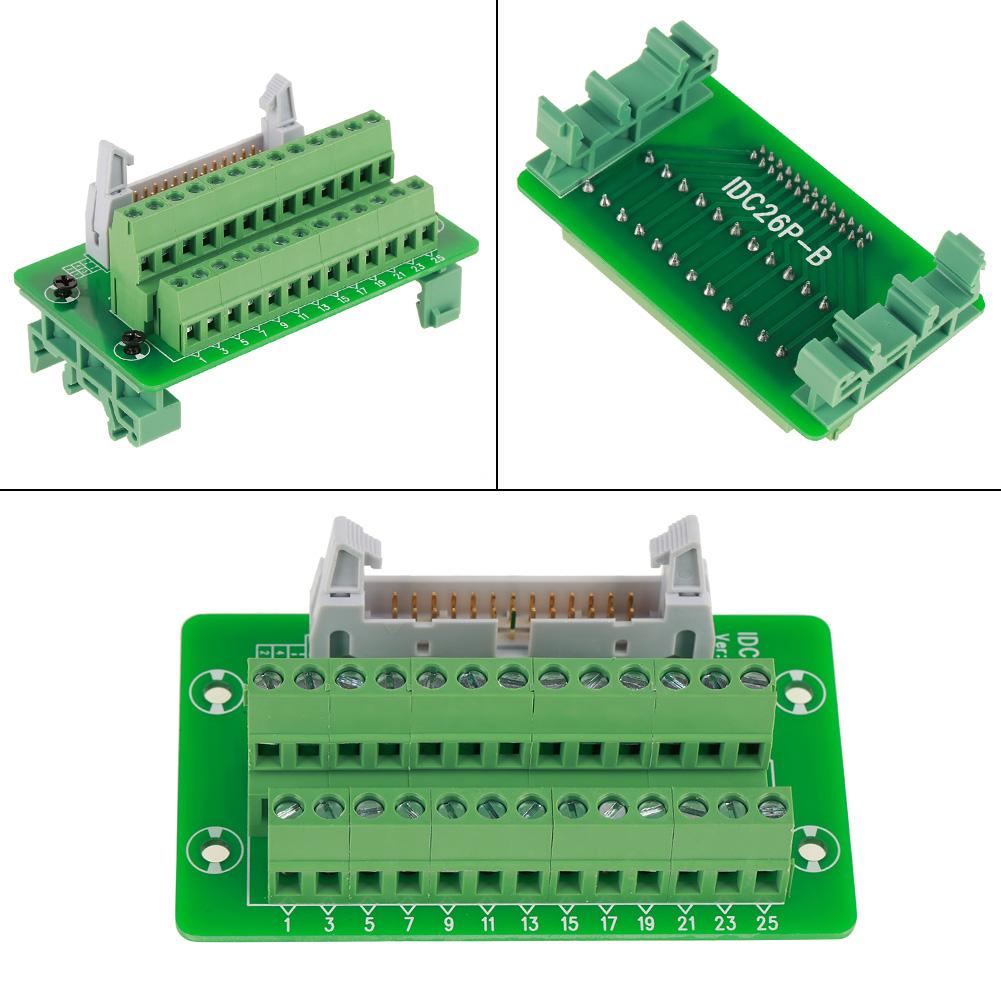 IDC26P DIN Rail 26Pin 5mm Mount Interface Module Male Connector Breakout Board
