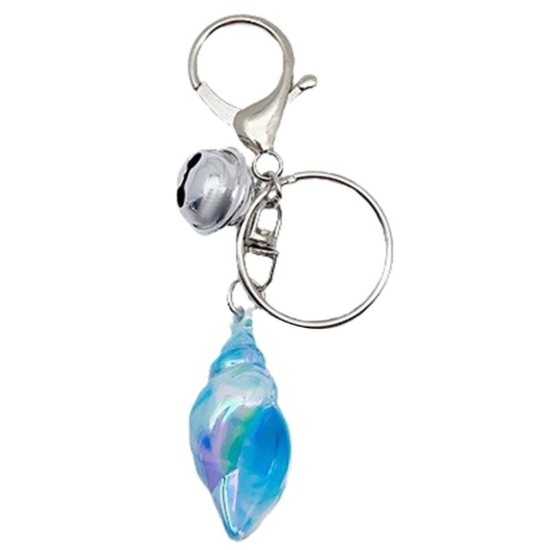 Colorful Conch Bell Keyring Stylish Acrylic Pendant Keychain Acrylic Alloy Key Chain Fashionable Bag Charm Accessory