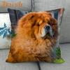 Custom Chow Chow Dog Pillowcase Cartoon Girl Wedding Decorative Cotton Linen Pillow Case For Home Pillow Cover 45X45Cm One Side