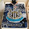 Custom Name Newcastle United Flannel Blanket, High Quality Comfortable for All Seasons, Home Decor, Warmth and Comfort