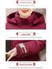 Stylish Hooded Cotton-Padded Jacket for Middle-Aged & Elderly Women: Warm, Fleece-Lined Winter Coat