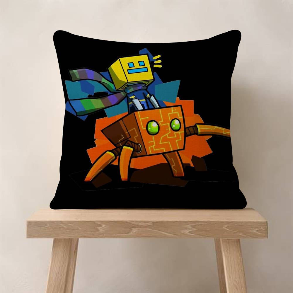 Game Geometry Cartoon Dash  Pillow Gift Home Office Decoration Bedroom Sofa Car Cushion Cover Case 45x45