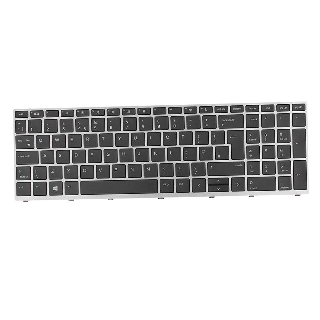 Keyboard Replacement UK for HP Probook 450 G5 455 470 w/ Silver Frame