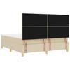 Boxspring Bed with Headboard Cream 180 x 200 cm Fabric