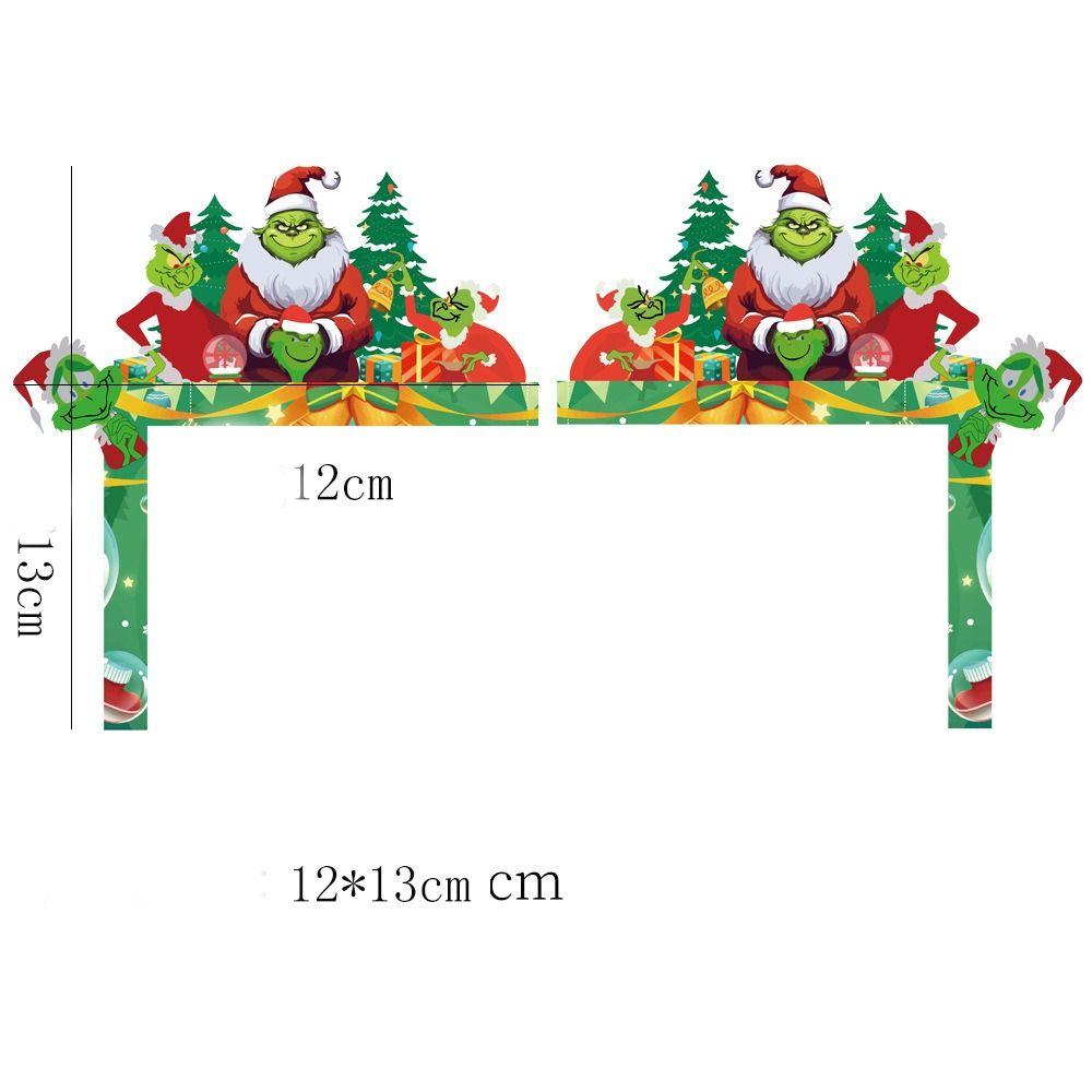 1/2 pcs Christmas Door Corner Decor Cartoon Wooden Pendant New Door Frame Decor Card