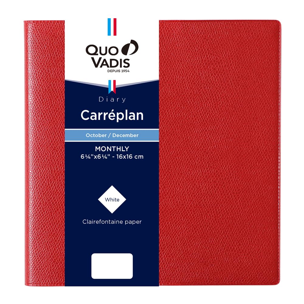 

QUOVADIS 2026 Carré Plan Un Par All 16x16cm Monthly Block Diary Red qv12301rd червоний