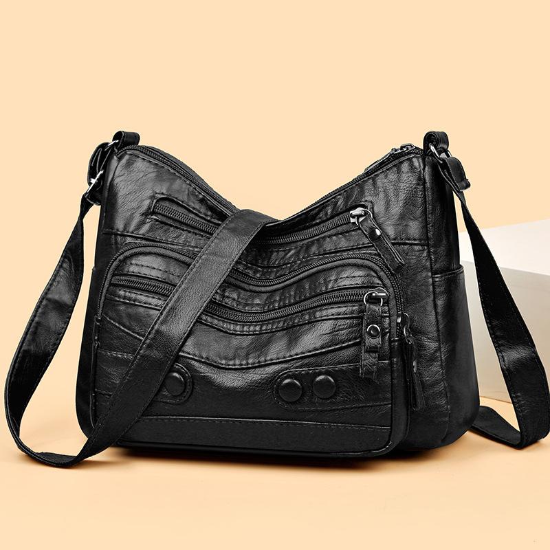 Tasche für mittlere und ältere Menschen, Damen-Schultertasche aus weichem Leder, große Kapazität, Umhängetasche, Muttertasche